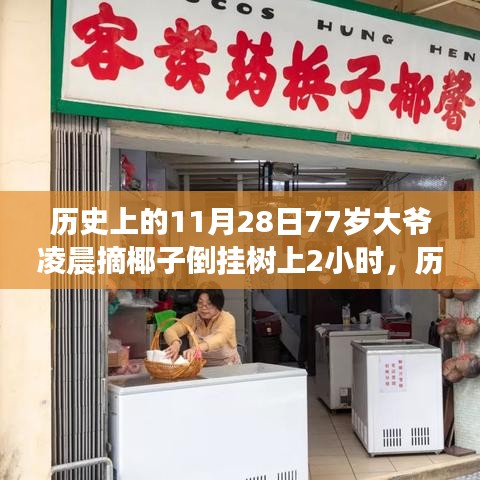 歷史上的今天，一位勇敢的77歲大爺凌晨冒險摘椰子，倒掛樹上兩小時的壯舉！