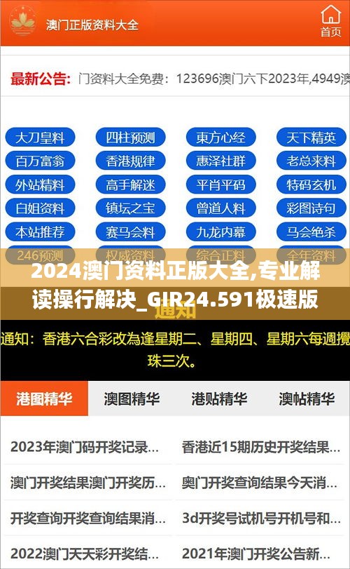 2024澳門資料正版大全,專業解讀操行解決_GIR24.591極速版