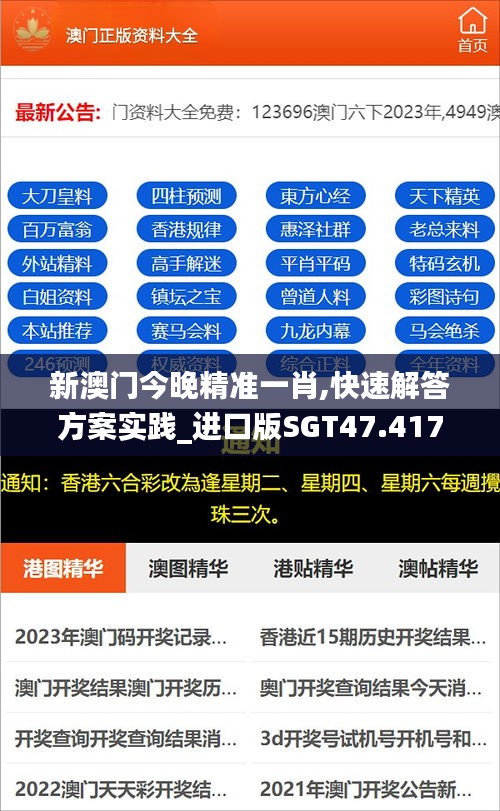 新澳門今晚精準一肖,快速解答方案實踐_進口版SGT47.417