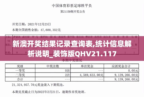 新澳開獎結果記錄查詢表,統計信息解析說明_裝飾版QHV21.117