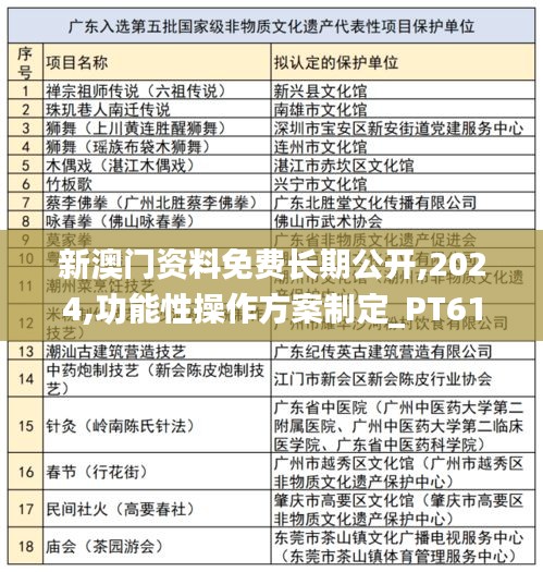 新澳門資料免費長期公開,2024,功能性操作方案制定_PT61.570-9