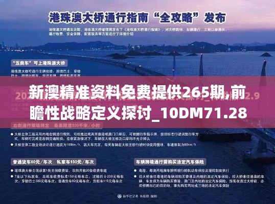 新澳精準資料免費提供265期,前瞻性戰略定義探討_10DM71.284-3