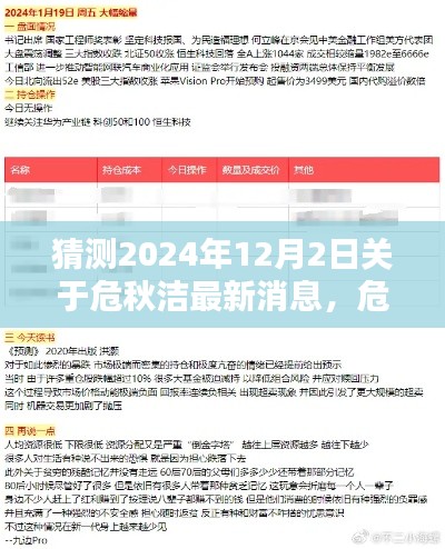危秋潔最新消息預測指南，揭秘2024年12月2日特輯，適用于初學者與進階用戶關注焦點