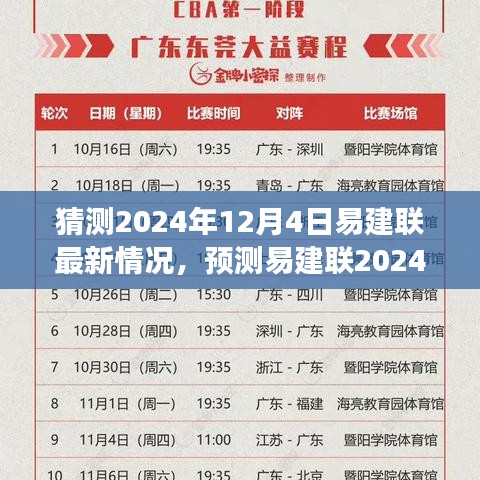 易建聯未來展望，預測籃球巨星易建聯在2024年12月4日的最新動態及未來展望