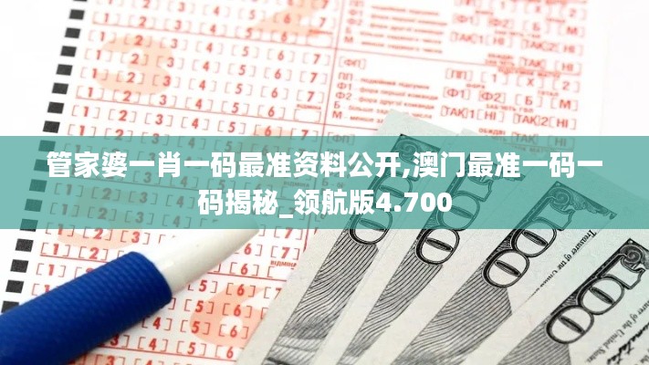 管家婆一肖一碼最準(zhǔn)資料公開,澳門最準(zhǔn)一碼一碼揭秘_領(lǐng)航版4.700