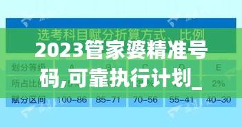 2023管家婆精準號碼,可靠執行計劃_試用版5.221