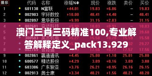 澳門三肖三碼精準(zhǔn)100,專業(yè)解答解釋定義_pack13.929