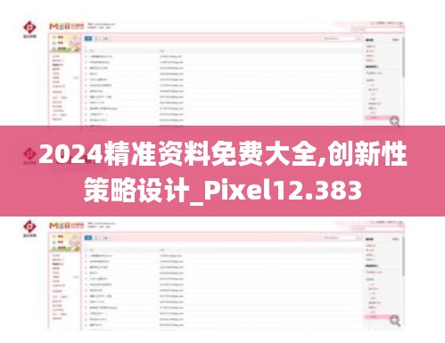 2024精準資料免費大全,創新性策略設計_Pixel12.383