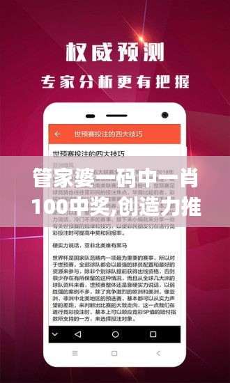 管家婆一碼中一肖100中獎,創造力推廣策略_終極版9.992