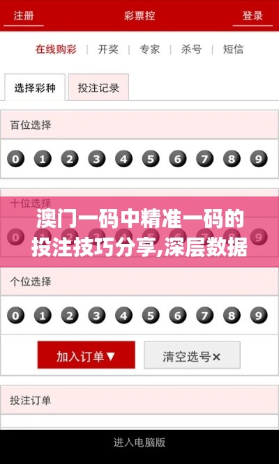 澳門一碼中精準一碼的投注技巧分享,深層數據分析執行_免費版9.982