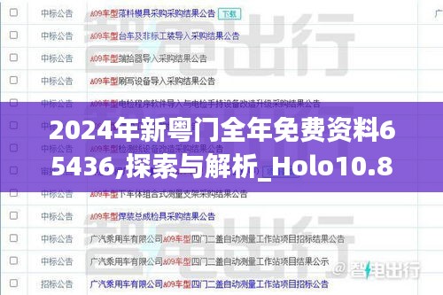 2024年新粵門全年免費資料65436,探索與解析_Holo10.872