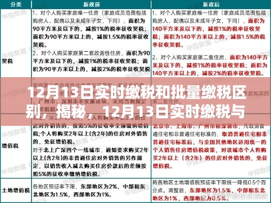 揭秘，實(shí)時(shí)繳稅與批量繳稅的區(qū)別，12月13日繳稅差異解析