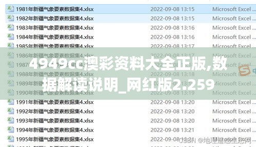 4949cc澳彩資料大全正版,數據解讀說明_網紅版2.259