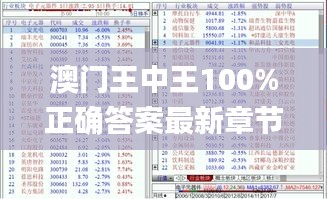 澳門王中王100%正確答案最新章節,全面解讀說明_T8.283
