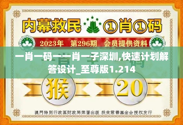 一肖一碼一一肖一子深圳,快速計劃解答設計_至尊版1.214