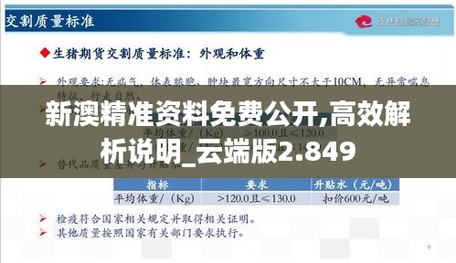 新澳精準資料免費公開,高效解析說明_云端版2.849