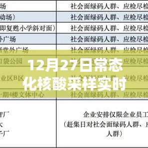 常態化核酸采樣實時檢測，12月27日最新進展