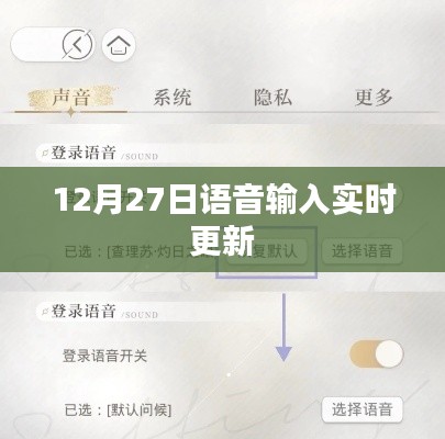12月27日語音輸入功能實時更新，提升用戶體驗