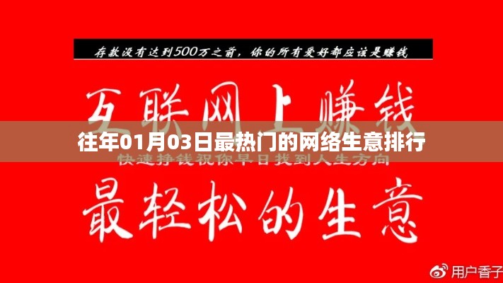 歷年一月初最火網絡生意排行榜揭曉！