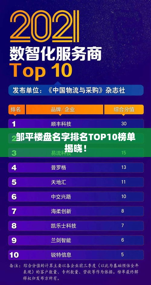 鄒平樓盤名字排名TOP10榜單揭曉！
