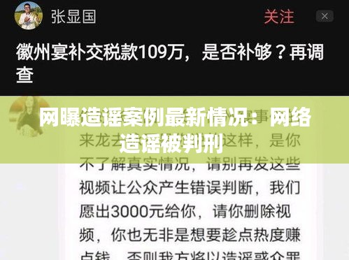 網曝造謠案例最新情況：網絡造謠被判刑 