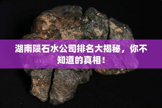 湖南隕石水公司排名大揭秘，你不知道的真相！
