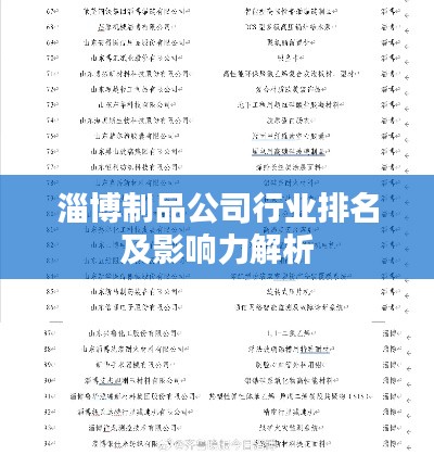 淄博制品公司行業排名及影響力解析