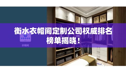 衡水衣帽間定制公司權威排名榜單揭曉！