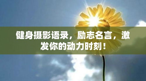 健身攝影語錄，勵志名言，激發(fā)你的動力時刻！
