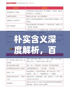 樸實含義深度解析，百度帶你領略這個詞的真正內涵