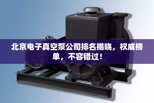 北京電子真空泵公司排名揭曉，權威榜單，不容錯過！