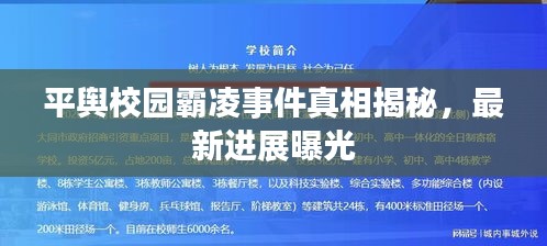 平輿校園霸凌事件真相揭秘，最新進展曝光