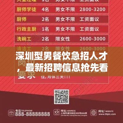 深圳型男餐飲急招人才，最新招聘信息搶先看！