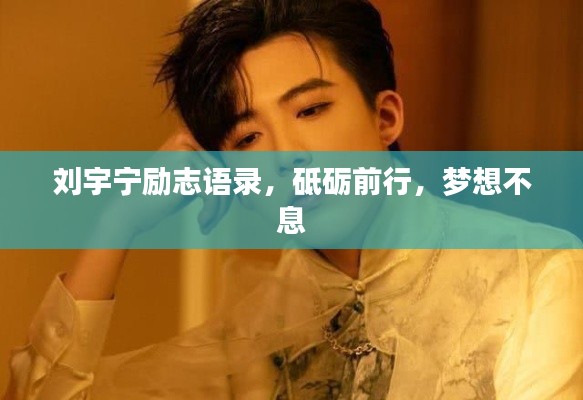 劉宇寧勵志語錄，砥礪前行，夢想不息