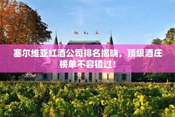 塞爾維亞紅酒公司排名揭曉，頂級酒莊榜單不容錯過！