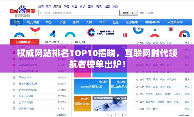 權威網站排名TOP10揭曉，互聯網時代領航者榜單出爐！