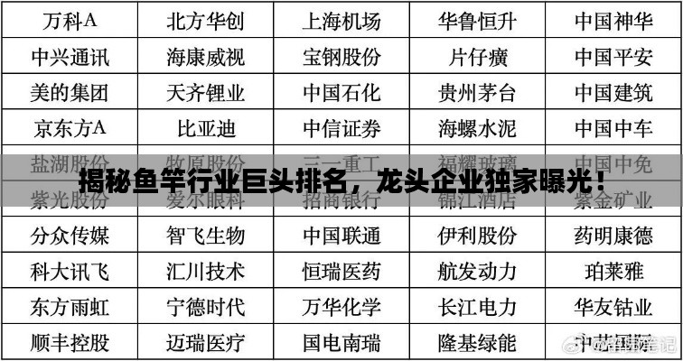 揭秘魚竿行業(yè)巨頭排名，龍頭企業(yè)獨(dú)家曝光！