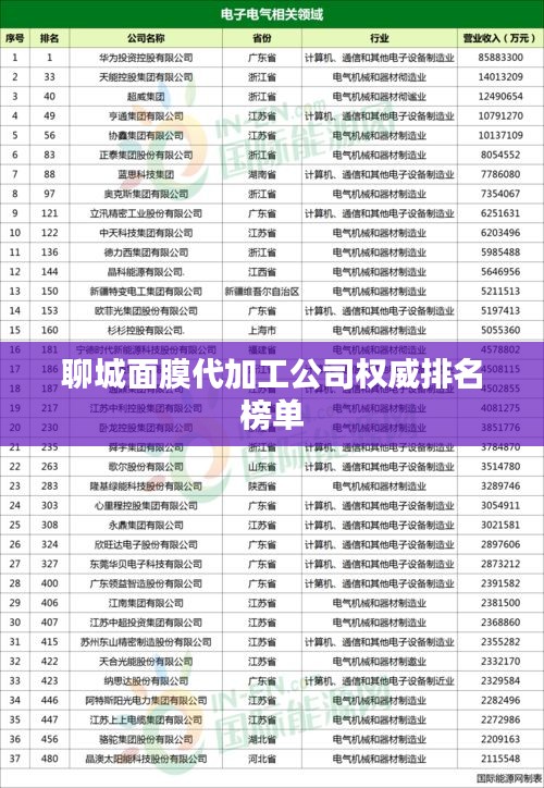 聊城面膜代加工公司權威排名榜單