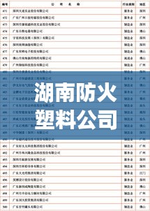 湖南防火塑料公司排名揭曉，熱門企業榜單不容錯過！