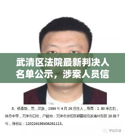 武清區法院最新判決人名單公示，涉案人員信息一目了然