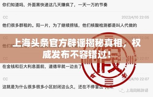 上海頭條官方辟謠揭秘真相，權威發布不容錯過！