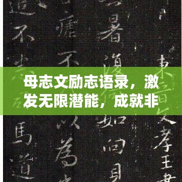 母志文勵志語錄，激發(fā)無限潛能，成就非凡人生