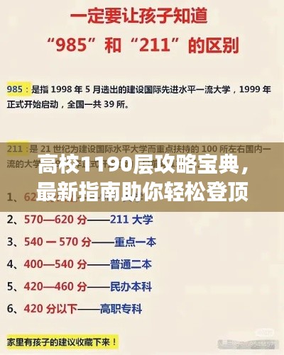 高校1190層攻略寶典，最新指南助你輕松登頂！