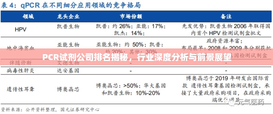 PCR試劑公司排名揭秘，行業深度分析與前景展望