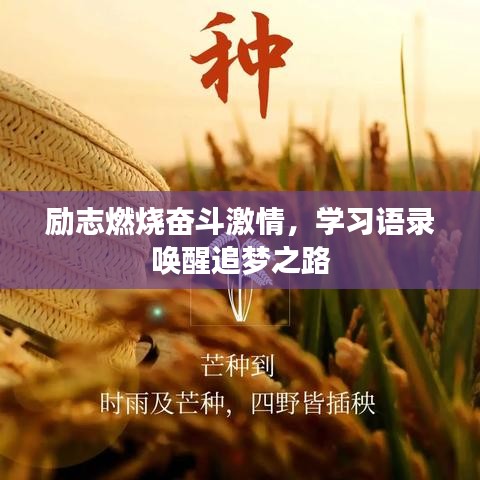 勵志燃燒奮斗激情，學習語錄喚醒追夢之路