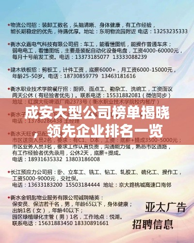 成安大型公司榜單揭曉，領先企業排名一覽