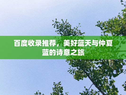 百度收錄推薦，美好藍天與仲夏藍的詩意之旅
