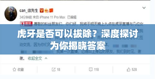 虎牙是否可以拔除？深度探討為你揭曉答案