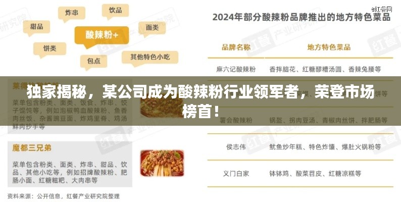 獨家揭秘，某公司成為酸辣粉行業領軍者，榮登市場榜首！