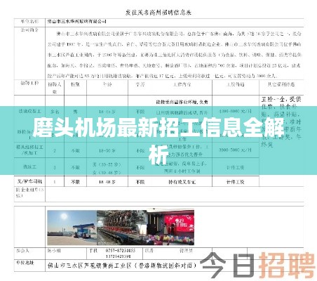 磨頭機(jī)場最新招工信息全解析